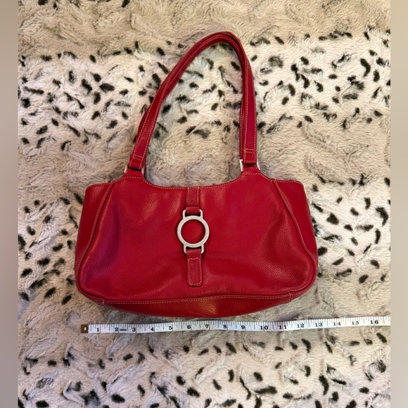 Vintage Red Leather Shoulder Bag - Picture 6 of 7